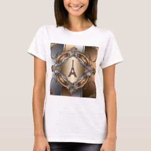 Eiffel Tower Art in Paris - Luxurious Metallic T-Shirt