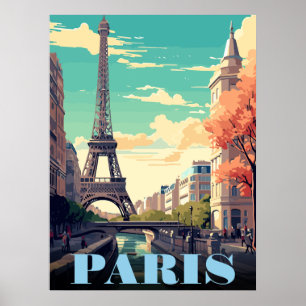 Eiffel Tower art vintage paris tower france gifts Poster