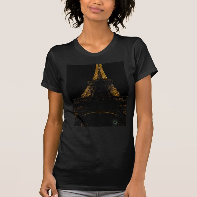 Eiffel Tower at Night Black Tee (Front)