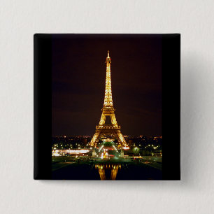 Eiffel Tower at Night - Colour 15 Cm Square Badge