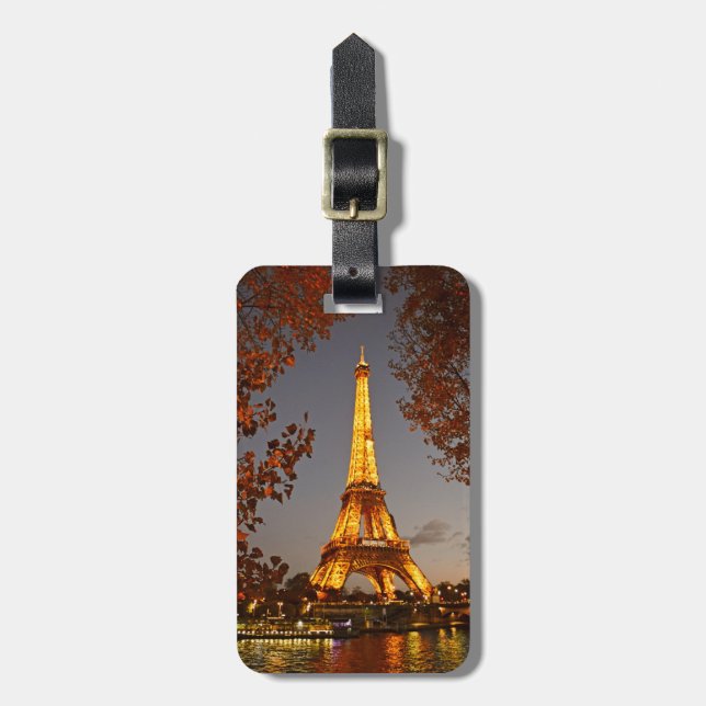 Eiffel Tower at Night  -  Luggage Tag (Front Vertical)