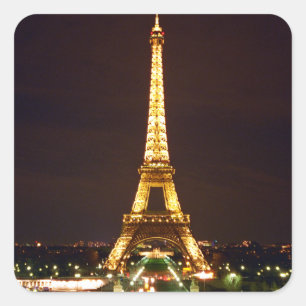 Eiffel Tower at Night Square Sticker
