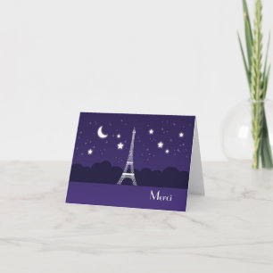 Eiffel Tower at Night Thank You Card