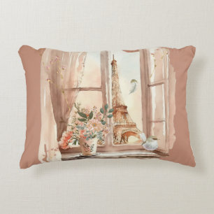 Eiffel Tower At Sunrise Decorative Cushion