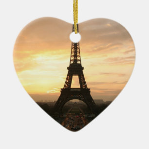 Eiffel Tower at Sunrise from the Trocadero Ceramic Ornament
