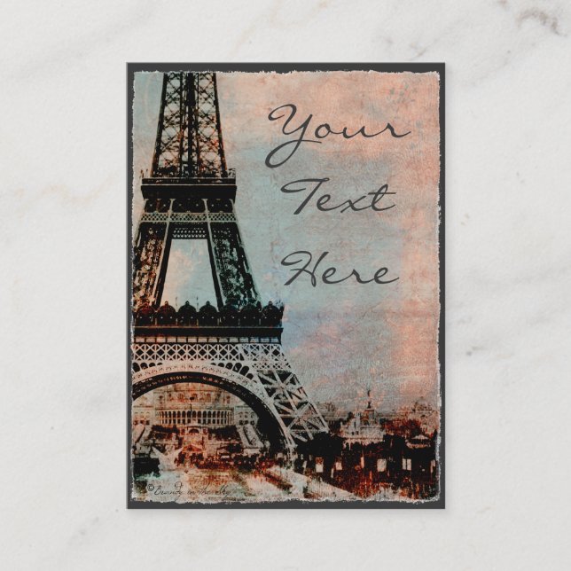 Eiffel Tower at Sunrise Vintage Style Business Card (Front)