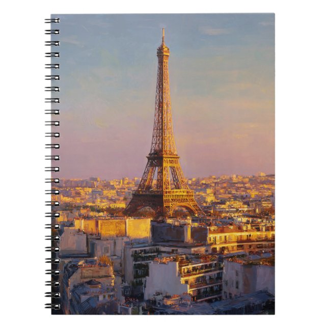 Eiffel Tower at Sunset Notebook (Front)