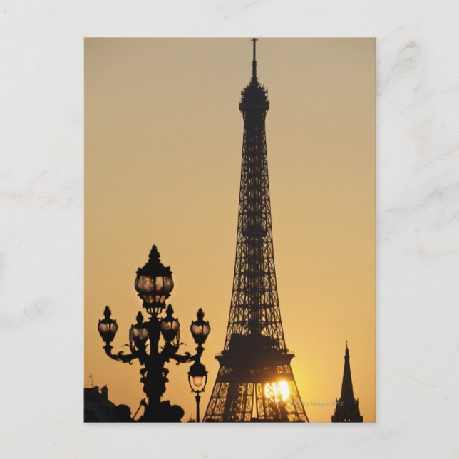 Eiffel tower at sunset postcard (Front)