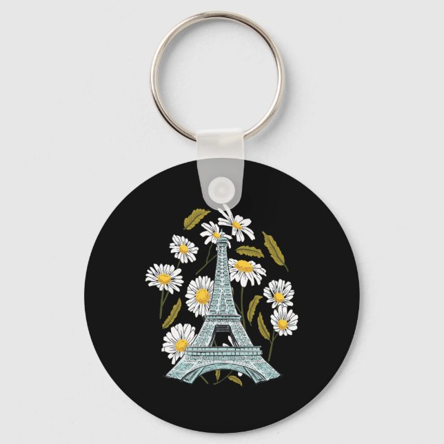 Eiffel Tower Autumn Flower Paris Fall In France So Key Ring (Front)