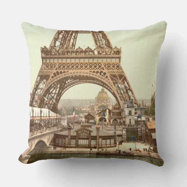 Eiffel Tower Base, Paris, France Cushion (Front)