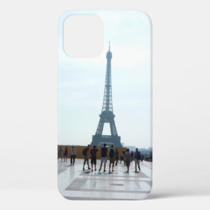 EIFFEL TOWER BEHIND CONCRETE BUILDING iPhone 12 CASE