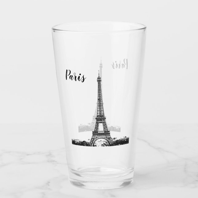 Eiffel tower black and white glass (Front)