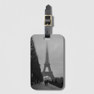 Eiffel Tower - Black and White Luggage Tag