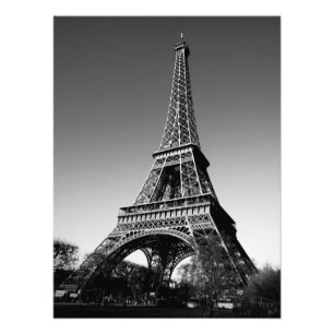 Eiffel tower black and white photo print