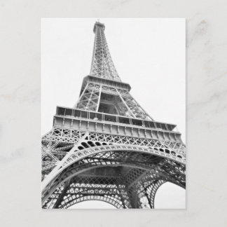 Eiffel Tower Black and White Postcard