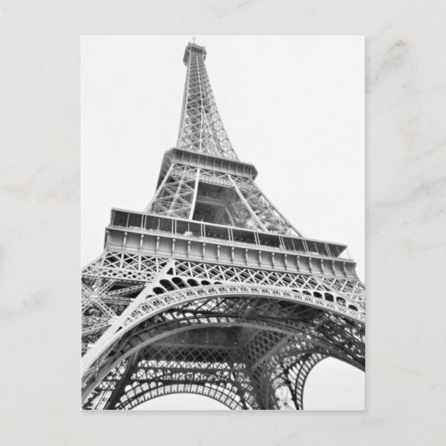 Eiffel Tower Black and White Postcard (Front)