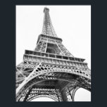 Eiffel Tower Black and White Poster<br><div class="desc">Eiffel tower in black and white poster.</div>