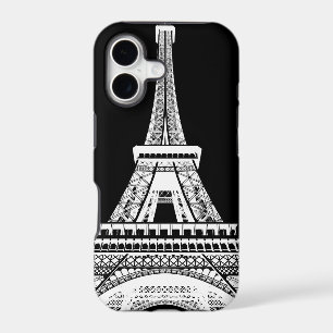 Eiffel Tower Black White Image
