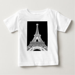Eiffel Tower Black White Image Baby T-Shirt