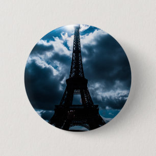 Eiffel Tower Blue Night 6 Cm Round Badge