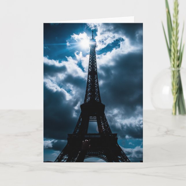 Eiffel Tower Blue Night Card (Front)