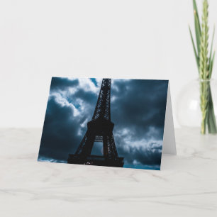 Eiffel Tower Blue Night Card