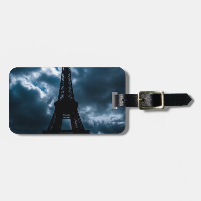 Eiffel Tower Blue Night Luggage Tag (Front Horizontal)
