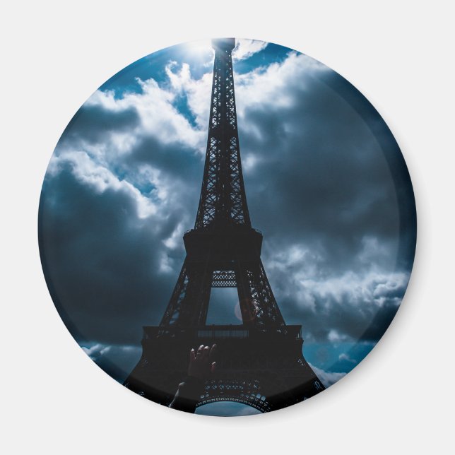 Eiffel Tower Blue Night Magnet (Front)