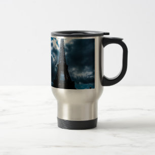 Eiffel Tower Blue Night Travel Mug