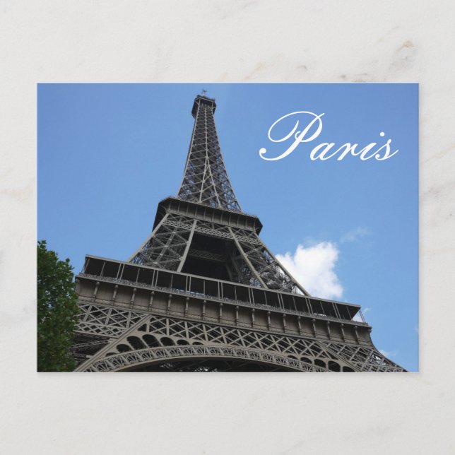Eiffel Tower, Blue Sky, Paris, France Postcard (Front)