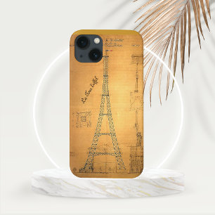 Eiffel Tower Blueprint 1884  iPhone 13 Case
