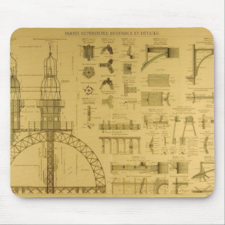 Eiffel Tower Blueprints Mouse Pad
