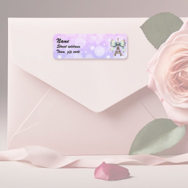 Eiffel Tower & Bow 2 Return Address Label (Creator Uploaded)