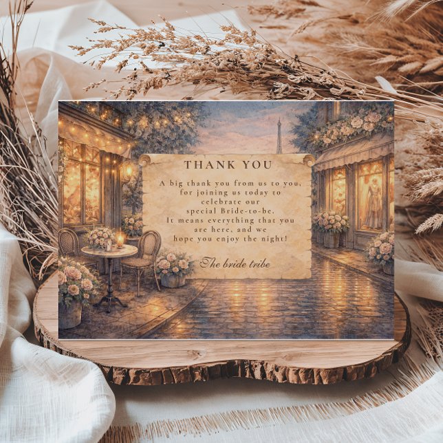 Eiffel Tower Bridal Shower Thank You Card (Creator Uploaded)