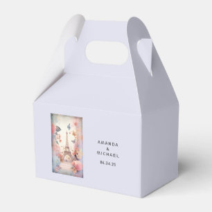 Eiffel Tower Butterflies and Flowers Wedding Favour Box