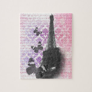 Eiffel tower & butterflies jigsaw puzzle