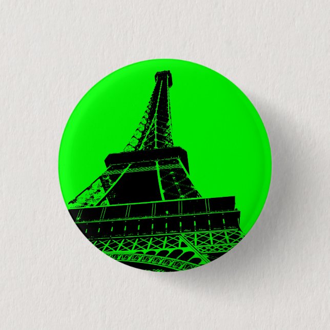 Eiffel Tower Button in Green (Front)