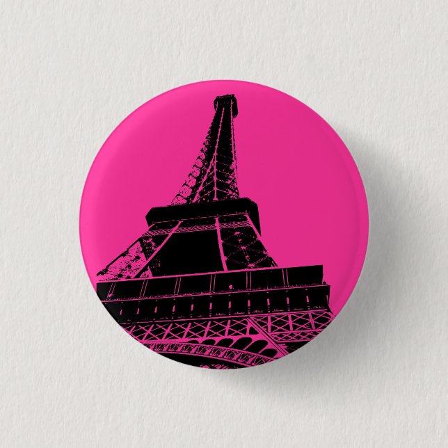 Eiffel Tower Button in Pink (Front)