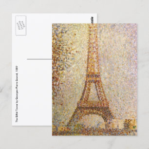 Eiffel Tower by Georges Seurat, Vintage Fine Art Postcard