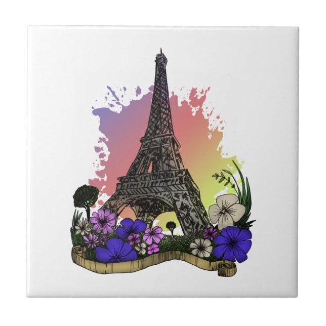 Eiffel Tower Ceramic Tile (Front)