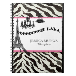 Eiffel Tower Chandelier Zebra Personalised Journal
