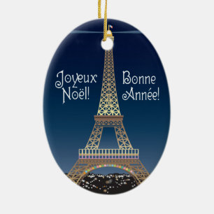 Eiffel Tower Christmas Ornament
