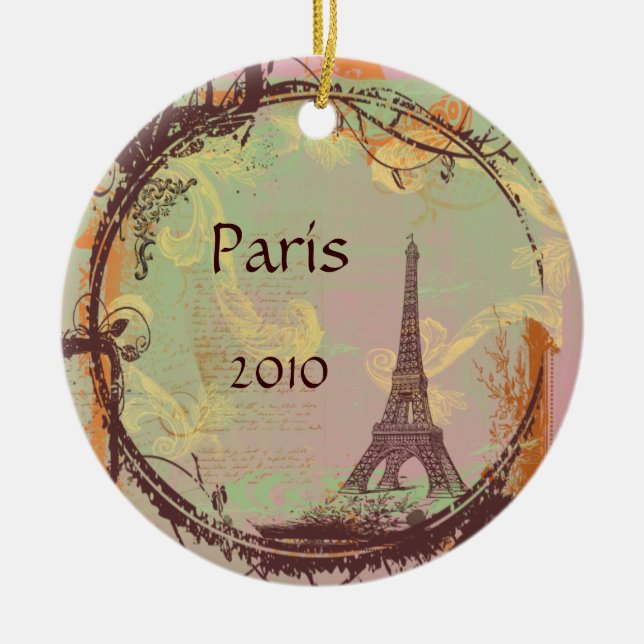 Eiffel Tower Christmas Tree Ornament (Front)