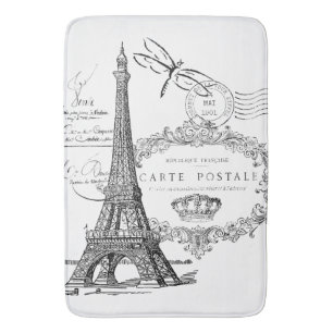 Eiffel tower collage bath mat