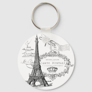 Eiffel tower collage key ring