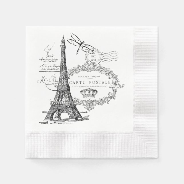 Eiffel tower collage napkin (Front)