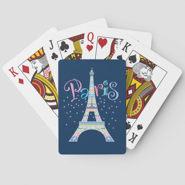 Eiffel Tower Confetti Playing Cards (Back)