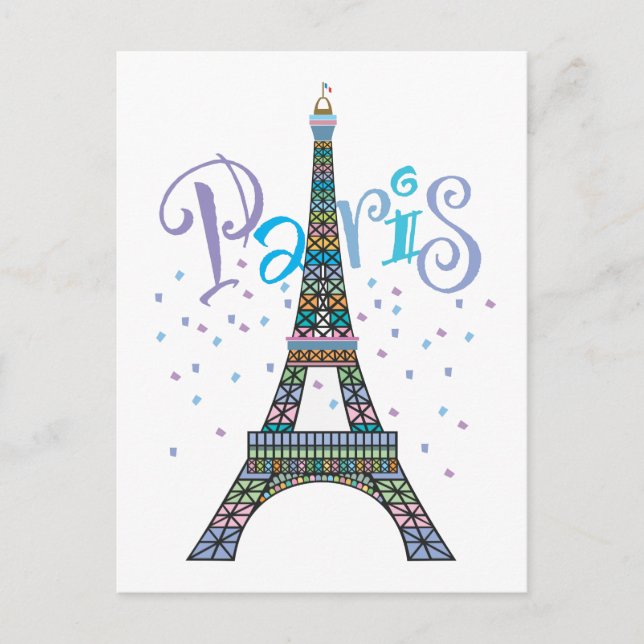 Eiffel Tower Confetti post card (Front)