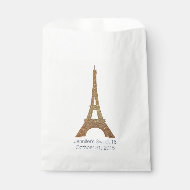 Eiffel Tower Custom Sweet 16 Favour Bag (Front)