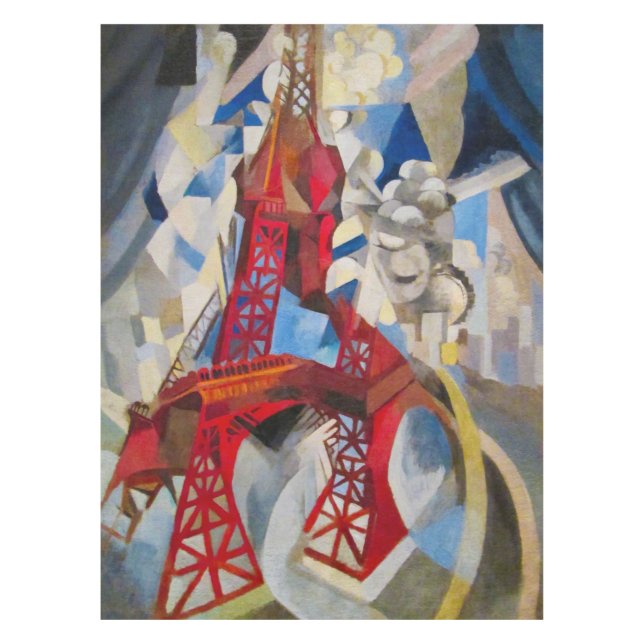 Eiffel Tower Delaunay Abstract Cubist Painting Tablecloth (Front)